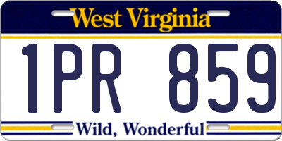 WV license plate 1PR859