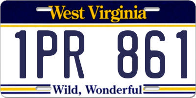 WV license plate 1PR861