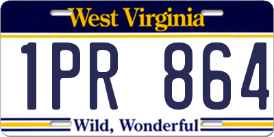 WV license plate 1PR864