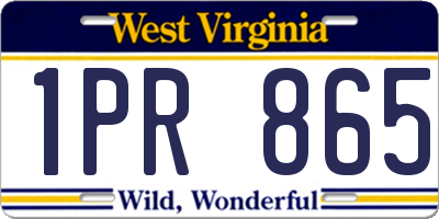 WV license plate 1PR865
