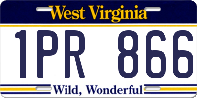 WV license plate 1PR866