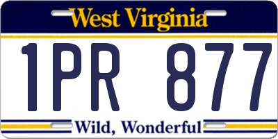 WV license plate 1PR877