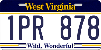 WV license plate 1PR878