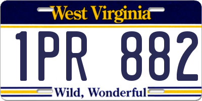 WV license plate 1PR882