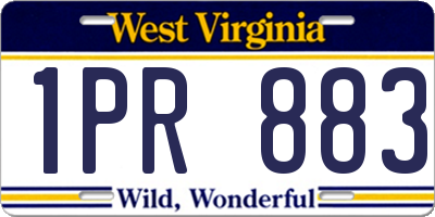 WV license plate 1PR883