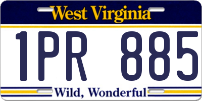 WV license plate 1PR885