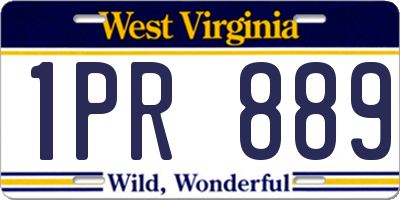 WV license plate 1PR889