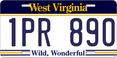 WV license plate 1PR890