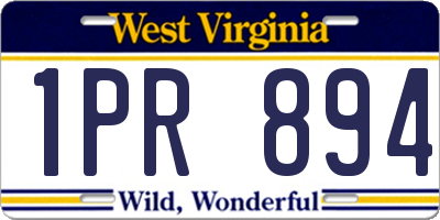 WV license plate 1PR894
