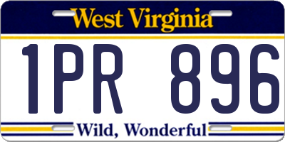 WV license plate 1PR896