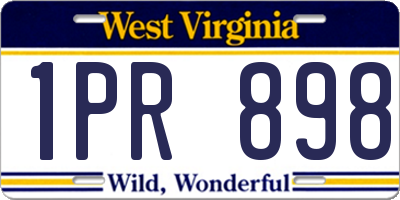 WV license plate 1PR898