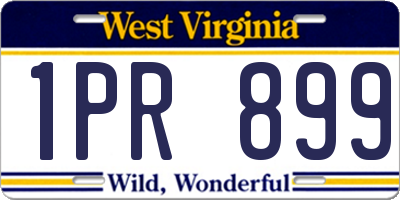 WV license plate 1PR899
