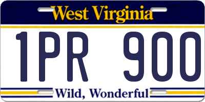 WV license plate 1PR900