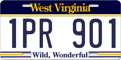WV license plate 1PR901