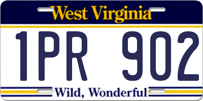 WV license plate 1PR902
