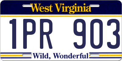 WV license plate 1PR903