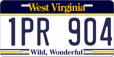 WV license plate 1PR904
