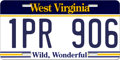 WV license plate 1PR906