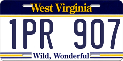 WV license plate 1PR907