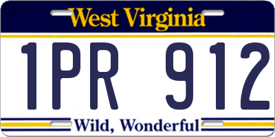 WV license plate 1PR912