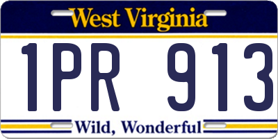 WV license plate 1PR913
