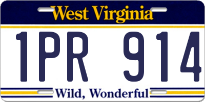 WV license plate 1PR914