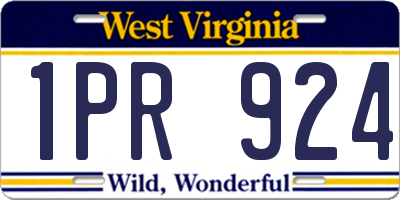 WV license plate 1PR924