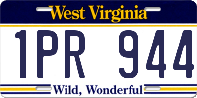 WV license plate 1PR944