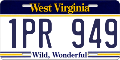WV license plate 1PR949
