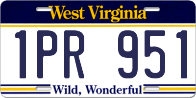 WV license plate 1PR951