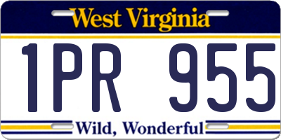 WV license plate 1PR955