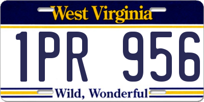 WV license plate 1PR956