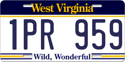 WV license plate 1PR959