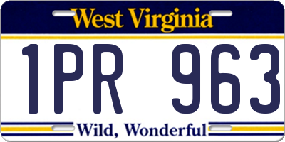 WV license plate 1PR963