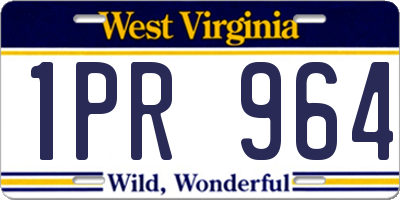 WV license plate 1PR964