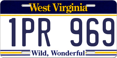 WV license plate 1PR969