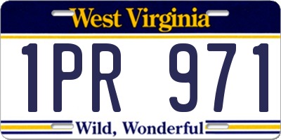 WV license plate 1PR971