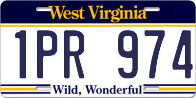 WV license plate 1PR974