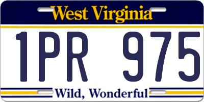 WV license plate 1PR975