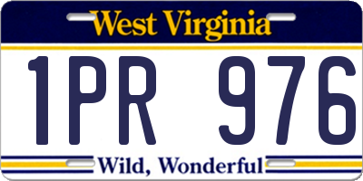 WV license plate 1PR976
