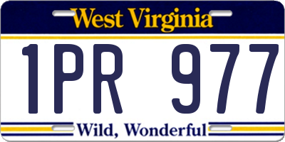 WV license plate 1PR977