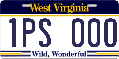 WV license plate 1PS000