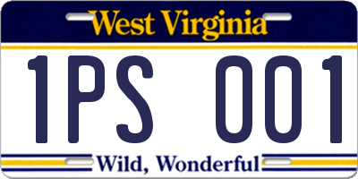 WV license plate 1PS001