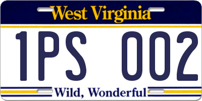 WV license plate 1PS002