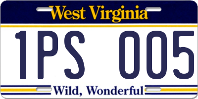 WV license plate 1PS005