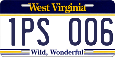 WV license plate 1PS006