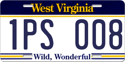 WV license plate 1PS008