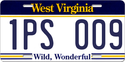 WV license plate 1PS009