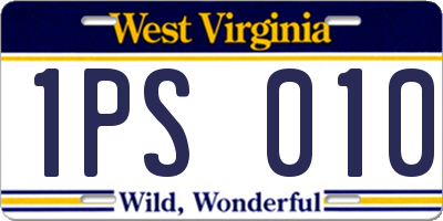 WV license plate 1PS010
