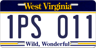 WV license plate 1PS011